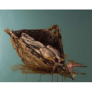 Khalid Khan-Kaay, 28 x 36 Inch, Acrylic on Canvas, Figurative Painting, AC-KHKN-088